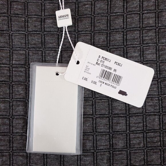 NWT Armani Collezioni Mens Size XXL Gray Crew Neck Pullover Shirt Viscose Blend - Picture 11 of 16